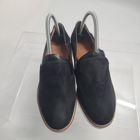 FRANCO SARTO Womens Black Suede 1/2" Platform A-Jaxton Wedge Loafers 6.5 M - Picture 1 of 9